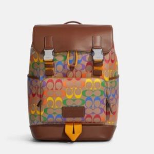 Coach Track Backpack in Rainbow Signature Canvas🌈